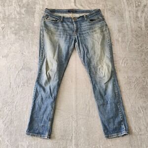 Levi's Women 13S Blue Jeans Too Superlow 524 Slim Straight Medium Wash Denim